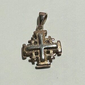 STERLING SILVER, JERUSALEM "6 CROSSES IN ONE" PENDANT W/STERLING SILVER BALE